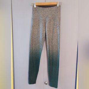 Beyond Yoga Leggings  in Gray and Teal Ombre